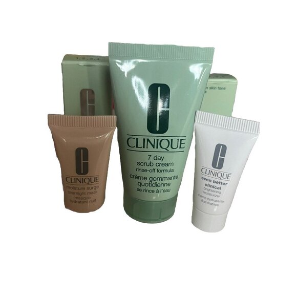 Clinique Travel Set products for sale | eBay Brand New Clinique Gift Set Moisture Surge Lipstick Mascara Scrub pouch travel